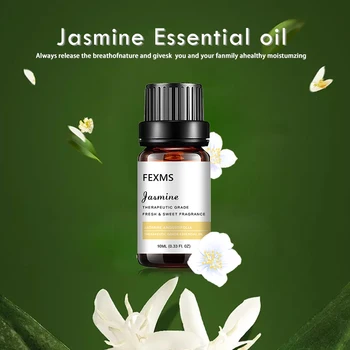 Jasmine Esenciálny Olej,Prírodné Jasmine Olej pre Difúzor Masáž Pokožku Tela Starostlivosť o Vlasy Vôňa