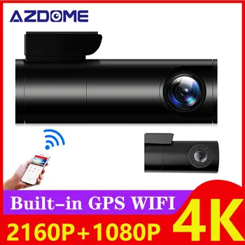 AZDOME M300S Mini Skryté 4K 2160P Auto Dash Cam Predné, Zadné Kamera DVR Detektor s WiFi, GPS Video Rekordér 24H Parkovanie Monitor