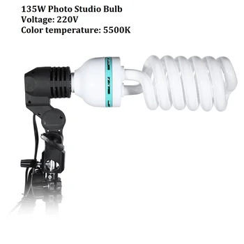Lightdow 1PCS E27 220V 5500K 135W Photo Studio Žiarovka Video Digitálny Fotoaparát Fotografovanie Denné Svetlo Lampy