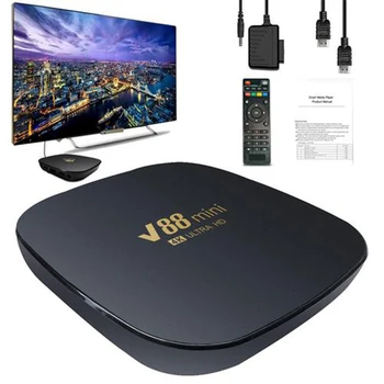 V88 Smart Tv Box Top Mini Okno Multimediálny Prehrávač, Domáce Kino 4K Vysielanie Kvality, WIFI, TV a Inteligentných Domov Kontroly a TV Live