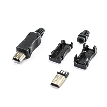 Mini USB Muž 5Pin S Plášťom Konektory Plastové Shell USB Konektor Jack Chvost Konektor Mini Sockect Terminály mp3/4/5