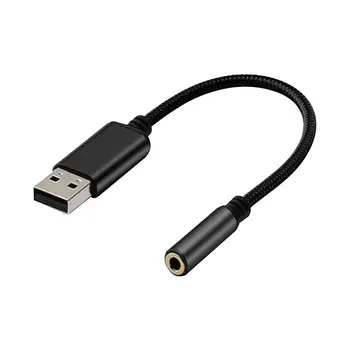 Audio Adaptér USB C Na 3,5 mm Jack Pre PC, Notebook Converter Plug And Play Externý Zvuková Karta, Aux Prenosné, Kábel Gaming Mikrofón