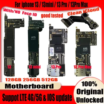 128 GB/256G/512 Pre iPhone 13 Pro Max 13 mini Doska Č icloud Pôvodné Odomknúť S/Č Tvár ID logic board Podporu update&5G