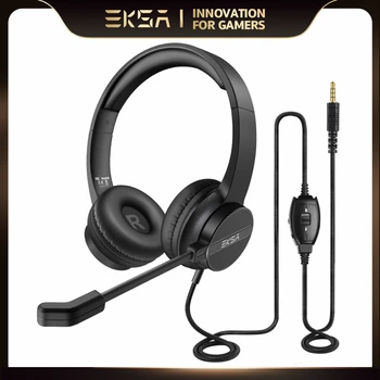 EKSA H12 Káblové Slúchadlá s Mikrofónom pre PC/PS4/Xbox Herné Headset Hráč 3,5 mm Na Ucho Call Centra/Doprava/Office Headset