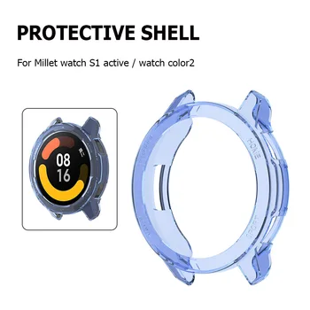 Ochranné puzdro Rám Nárazníka Shell Príslušenstvo pre Xiao Sledovať S1 Aktívny/Watch Color 2 All-Around TPU Priehľadný Kryt