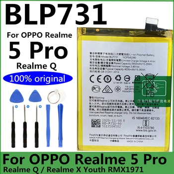 Nový, Originálny 4035mAh BLP731 pre OPPO Realme 5 Pro / Realme Q / Realme X Mládež RMX1971 Batérie Telefónu