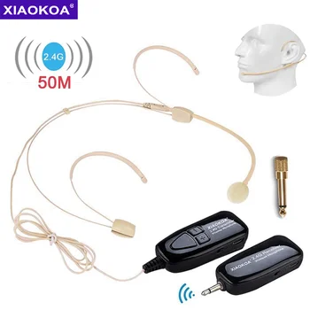 XIAOKOA 2.4 G Hlava-montáž Bezdrôtového Mikrofónu Vysielač S Prijímačom Pre Sprievodca Výučby Hlasovej Zosilňovač, Reproduktor