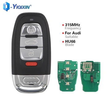YIQIXIN HU66 Čepeľ Kontroly Fob Karty 315MHz Pre Audi RS4 RS5 S4 S5 O5 A4L A5 A6 A7 A8 4 Tlačidlo Diaľkového Auto Smart Key nastúpenie bez kľúča