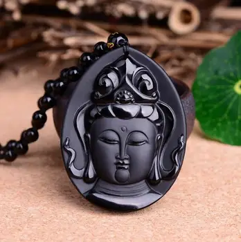 prírodný kameň Quartz crystal Čierny Obsidián Buddha Šťastie prívesok pre kutilov, šperky, takže náhrdelník Príslušenstvo