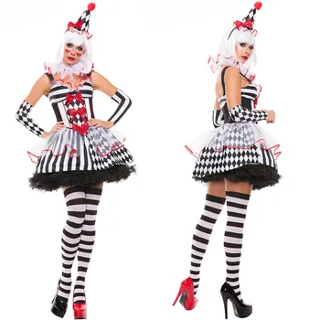 Cirkus Dievčatá Klaun Cosplay Kostým Pre Dospelých Žien Halloween Karneval Docela Zlé, Šašo Ženy Maškarný Party Zdobiť Oblečenie