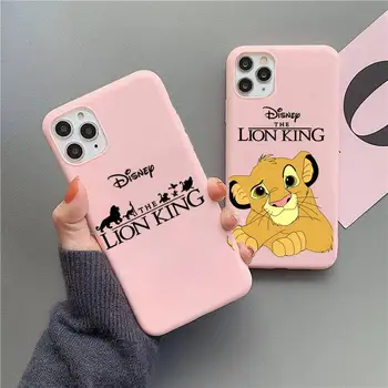 disney lion king simba Telefón puzdro Pre iphone 13 12 11 Pro Max Mini XS 8 7 6 6 X Plus SE 2020 XR Matný Candy Pink Silikónové krytie