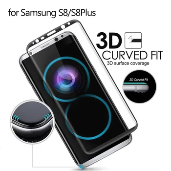 3D GLASS Na Samsung Galaxy S8 S9 S10 Plus S20 S21 S22 Tvrdeného Ultra Film Plné Pokrytie Screen Protector Samsung Note8 9 10