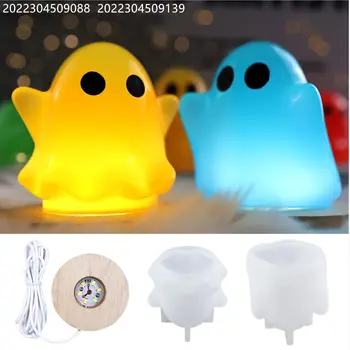 Halloween DIY Crystal Epoxidové Živice Formy Halloween Zdobiť Atmosféru Lampy, Nočné Roztomilý Dekoratívne Silikónové Formy LED základné Svetlo