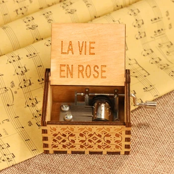 Staroveké Dreva Music Box Vinobranie Ručne Cvok Hudobné Prípade Starožitné Ornament