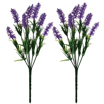 2 Kytice Provence Levandule Umelé Kvety, Umelé Kvetiny Domov Svadobné Dekor Zrna Dekoratívne Plastové Falošné Rastlín Hodvábu Kvetov