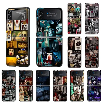 Koláž American Horror Story Matte Black Telefón puzdro Pre Samsung Galaxy Z Flip 4 3 Flip4 Flip3 5G Shockproof Nárazníka Pevný Kryt