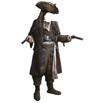 Caribbean Pirate Dospelých Mužov Grand Dedičstva Kolekcia Deluxe kostým Jack Sparrow luxusný kabát nastavenie 11