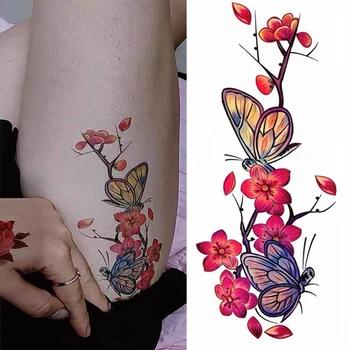 Ženy Dočasné Tetovanie Nálepka, 3D Veľké Nepremokavé Sexy Ruže Kvet Vody Prenos Telo Späť Rameno Dlhotrvajúci Zápästie Flash Tetovanie