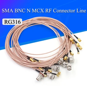 RF prípojný Kábel BNC na SMA Samec Samica RG316 Predlžovací Kábel N / SMA Na MMCX SMB Adaptér Matica Predelom Predlžovací Koaxiálny