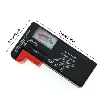 Malé Batérie Tester S Ukazovateľom Plechu 1,5 V 9V, AA AAA Tlačidlo Bunky Batérie Kapacity Checker Domov merací Nástroj 85WC