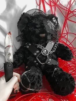 Pôvodný návrh pekla gothic lolita medveď diablo medveď taška taška cez rameno šikmé rameno ruku