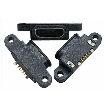 5-50PCS Micro USB 5pin Konektor Nabíjania Jack Zásuvka Dock Port 5P Vodotesný IP67 Konektor Samica S dierou