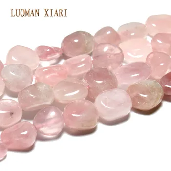 LUOMAN XIARI Nepravidelné Prírodné Rose Quartz Stone Guľôčok Pre Šperky, Takže DIY Náramok, Náhrdelník Materiál o 8-10 mm Strand 15