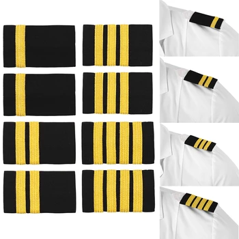 Tradičné Profesionálny Pilot Tričko Jednotné Náramenníkmi Zlatý Prúžok Ramenný Odznaky Kapitán Bar Náramenníkmi DIY Plavidlá, Šaty, Výzdoba