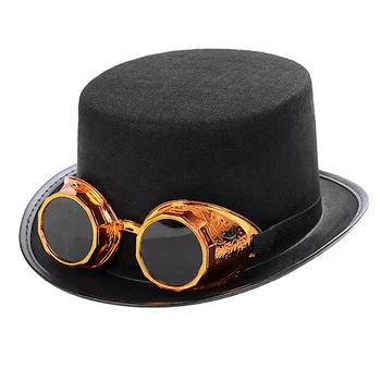 Roleparty Karneval Party Steampunk Kolo Top Hat Festival Cosplay Kostýmy S Retro Gglasses