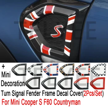 Sivá Úniu Jack Auto Vonkajšie Bočné Dosky Svetlo, Blatník Dekorácie, Nálepky Kryt Pre Mini Cooper S F60 Krajana Príslušenstvo