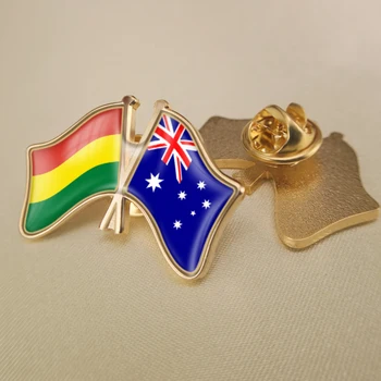 Bolívia a Austrália Prešiel Dvakrát Priateľstvo Vlajky Brošňa Odznaky Preklopke Kolíky