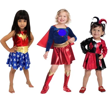 Superhrdina Dievčatá Kostým pre Deti TuTu Šaty Halloween Kostým (3-9Years) Divu, Dievčatá Party Šaty