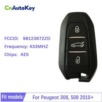 CN009035 Originál Peugeot 308, 508 2010+ Inteligentný Kľúč, 3Buttons, IM2A HITAG AES PCF7953M, 434MHz 6490SK 98124195ZD Keyless Go