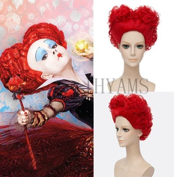 Halloween Alice v krajine Zázrakov, Červená Kráľovná Cosplay Parochňu Rolu Hrať, Kráľovná Sŕdc Kostým Červené Vlasy +Parochňu Spp