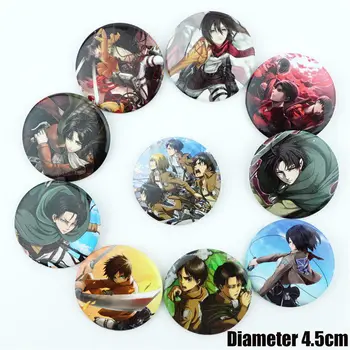 10Pcs/Set Japonskom Anime Útok na Titan Obrázok Odznaky Kolíky Tlačidlo Brošňa Hrudníka Ornament Oblečenie Cosplay Itabag Kolekcie Darček