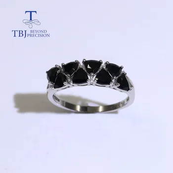 Black spinelovou prírodné trl 4.0 mm drahokam krúžky 925 sterling silver klasický dizajn pre ženy móda jemné šperky
