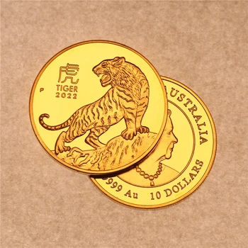 1oz 24K Zlatom Pamätné Mince 2020 Nový Tiger Zlatej Mince v Zbierke Plavidlá Dar Nie Magnetické