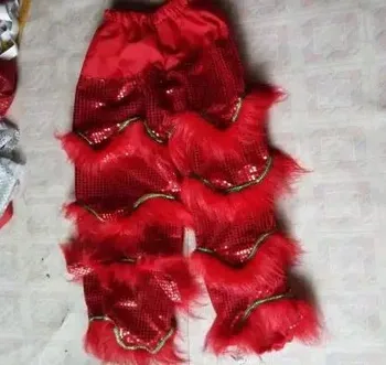 dospelí červený čínsky lion tanečník nohavice lev tanečných kostýmov, lev tanečných kostýmov, festival nohavice nový rok výkonu oblečenie