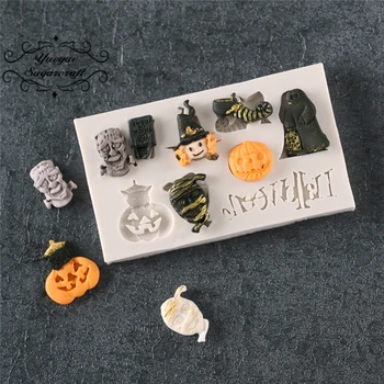 Yueyue Sugarcraft Halloween Silikónové formy fondant formy cake zdobenie nástroje čokoláda, formy
