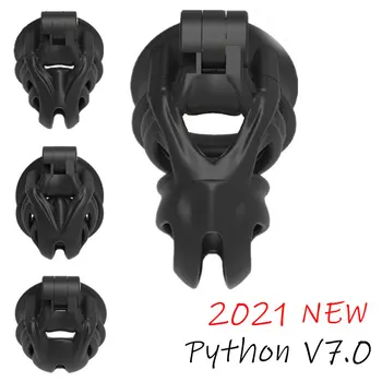 2021 Nové Python V7.0 EVO Klietky Mamba Muž Mravnosť Zariadenie Double-Arc Manžeta na Penis Krúžok 3D Cobra Kohút Dospelých, Sexuálne Hračky