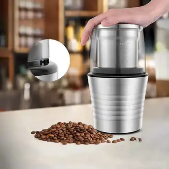 2 V 1 Mokré a Suché Coffee Bean Brúska Double Cup Elektrické Kávy Mlyn Kuchyňa Zrna, Koreniny, Orechy Kávové Zrná brúska