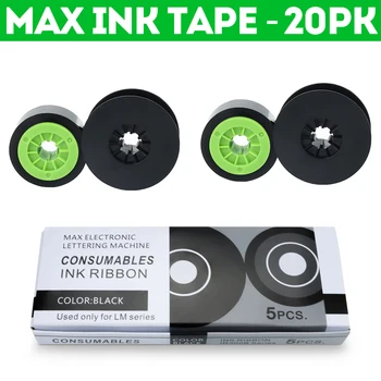 20PK MAX Atrament Pásky Pásky, Kompatibilné LETATWIN Kábel ID Tlačiareň, Elektronické Písacie Stroje LM-370E LM-380A LM-390 Label Maker