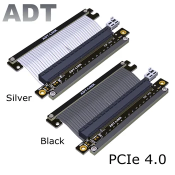 PDO R33UF-TU PCIe 16x Grafická Karta Predlžovací Kábel PCI-E X16 4.0 Full Speed Silver Black Pre ITX formátu A4 Šasi Double Reverse