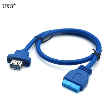 Jeden Port USB3.0 USB 3.0 Žena Skrutku Namontujte Panel Typ základnej Dosky 20kolíkový Kábel 50 1.5 ft 0,5 m