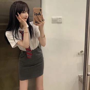 2023 japonský a kórejský štýl jk jednotné horúce holky školy jednotný súbor pack hip sukne dva-dielna sada pre ženy študent oblečenie
