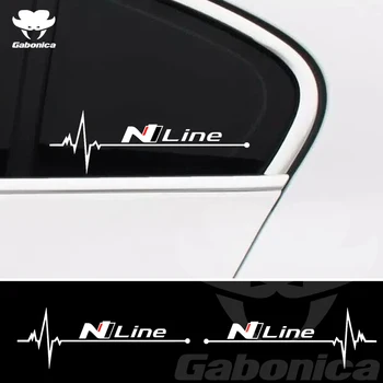 2 ks N LINE Auto Windows Nálepky, Nálepky Na Hyundai Creta Azera Eon Kauai i10 i20 i30 i40 ix35 Veloster Auto Dekor Príslušenstvo