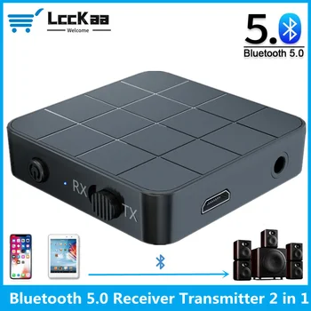 KN321 2 V 1, Bluetooth 5.0 Audio Prijímač, Vysielač Hudbu Stereo Adaptér Bezdrôtovej siete S RCA, 3.5 MM AUX Jack Pre automobilový TV PC Speake