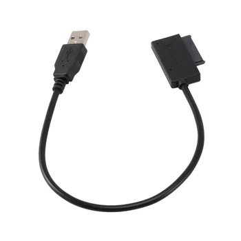 USB 2.0 Mini Sata II 7+6 13Pin Adaptér Converter Kábel Pre Notebook, CD/DVD ROM Tenká Jednotky