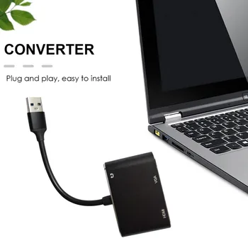 USB kompatibilný s HDMI Prevodník, Multi-Displej USB C VGA Adaptér Dock Rozbočovač USB, C 3.0 Kompatibilný s HDMI VGA pre PC, Notebook, TELEVÍZOR