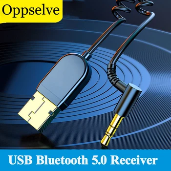 Oppselve USB Bluetooth 5.0 Prijímač 3,5 mm Jack Bluetooth Audio Aux Adaptér Bezdrôtovej siete Vysielač Pre Slúchadlá Reproduktor Hudba MP3